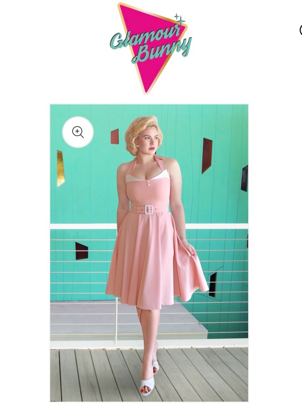 Glamour Bunny Pink Halter Swing Dress